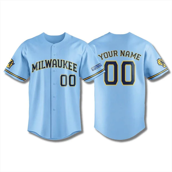 Milwaukee Brewers Custom Nike 2026 Light Blue Road Limited Jersey
