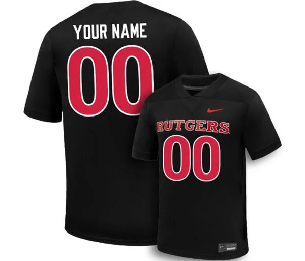 Rutgers Scarlet Knights Custom 2026 Nike Black Football Game Jersey