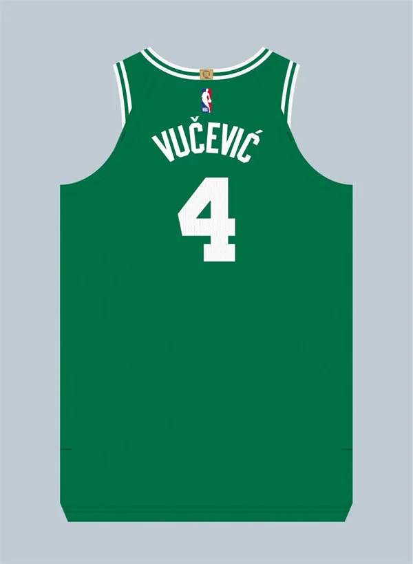 Mens Boston Celtics #4 Nikola Vucevic Kelly Green Icon Edition Jersey