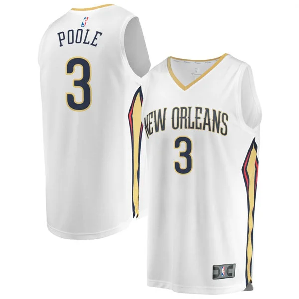 Mens New Orleans Pelicans #3 Jordan Poole Nike White Association Edition Swingman Jersey