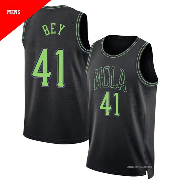 Mens New Orleans Pelicans #41 Saddiq Bey Nike Black 2025-26 City Edition Jersey