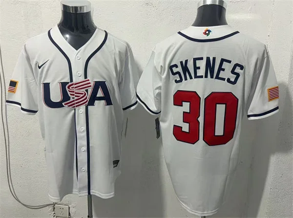 Mens Team USA #30 Paul Skenes 2026 World Baseball Classic Limited Jersey White