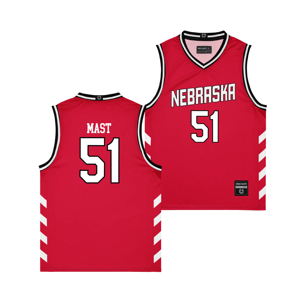 Nebraska Cornhuskers #51 Rienk Mast Scarlet 1996 Throwback Basketball jersey