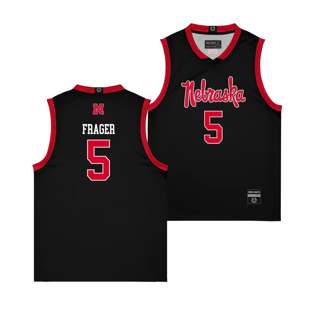 Nebraska Cornhuskers #5 Braden Frager 2026 Black Script Edition Basketball Jersey