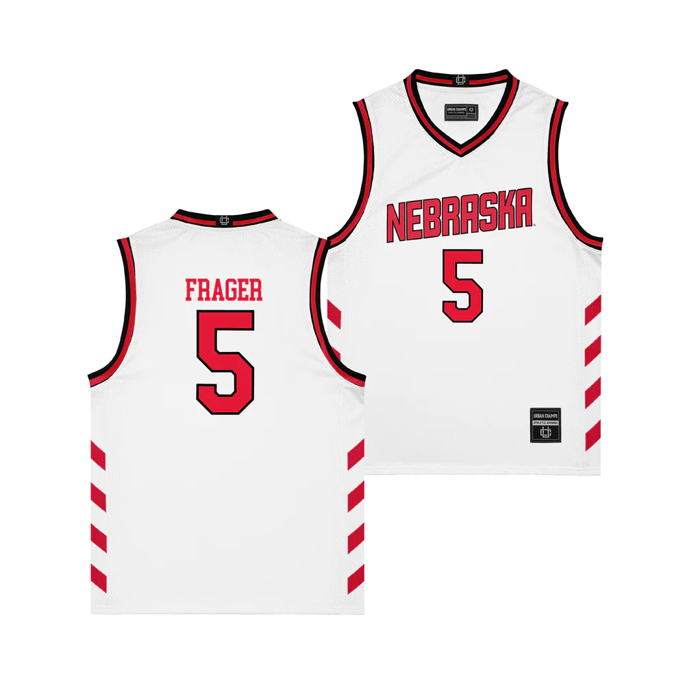 Nebraska Cornhuskers #5 Braden Frager White 1996 Throwback Basketball Jersey