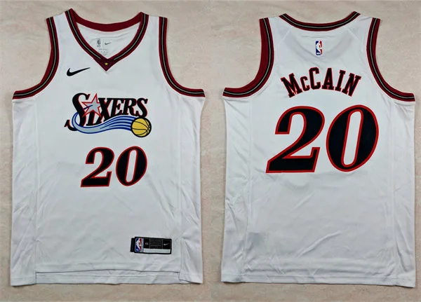 Mens Philadelphia 76ers #20 Jared McCain Nike White Hardwood Classics Swingman Jersey