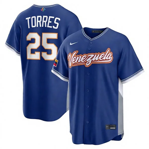 Venezuela #25 Gleyber Torres Nike Royal 2026 World Baseball Classic Road Stadium Jersey
