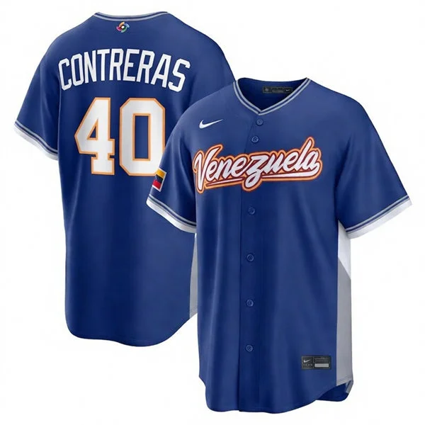 Venezuela Baseball #40 Willson Contreras Nike Royal 2026 World Baseball Classic Road Stadium Jersey
