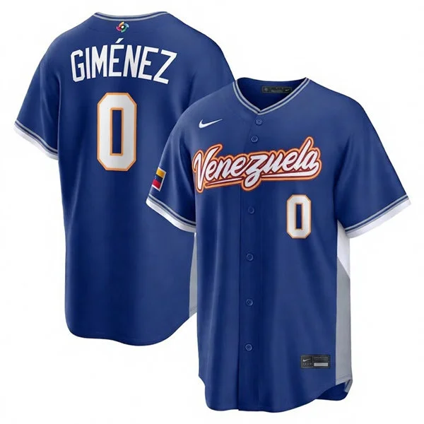 Venezuela Baseball #0 Andres Gimenez Nike Royal 2026 World Baseball Classic Road Stadium Jersey