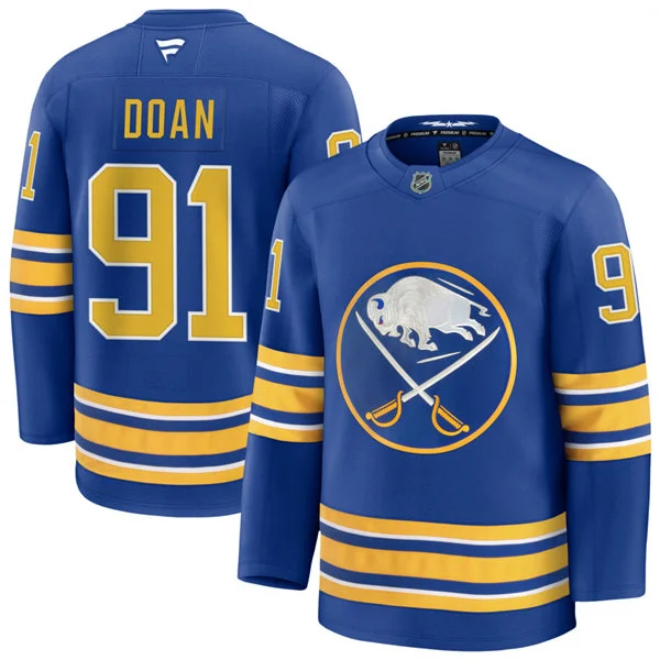 Men's Buffalo Sabres #91 Josh Doan Fanatics Royal Home Premium Jersey