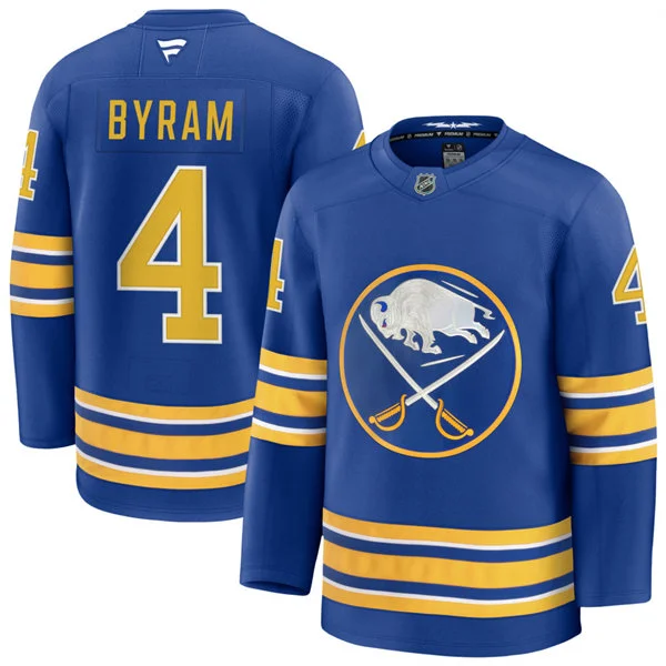 Men's Buffalo Sabres #4 Bowen Byram Fanatics Royal Home Premium Jersey