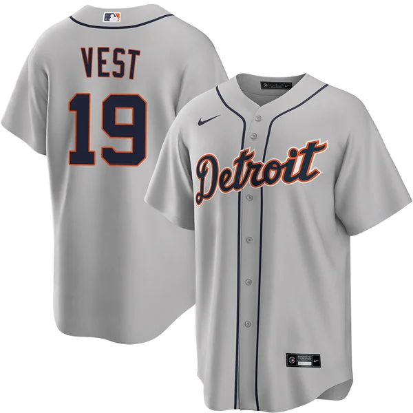 Men's Detroit Tigers #19 Will Vest Nike Gray Road Limited Jersey
