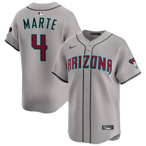 Youth Arizona Diamondbacks #4 Ketel Marte Nike Gray Road Limited Jersey