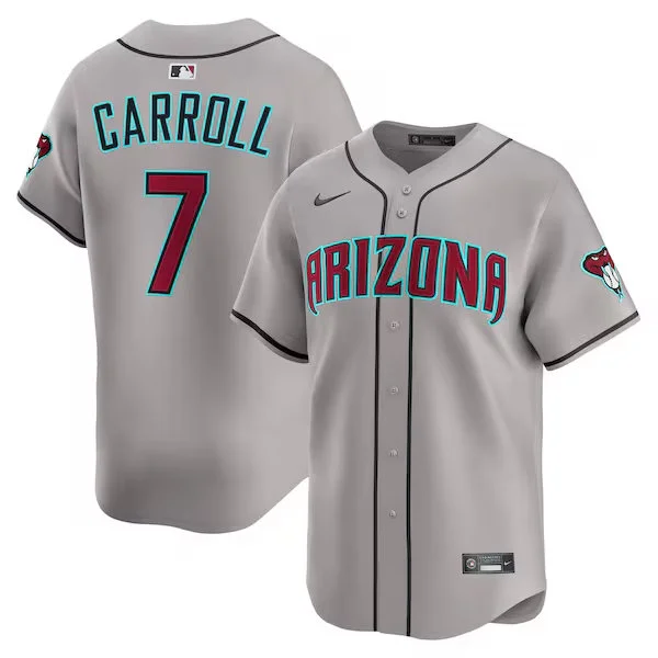 Youth Arizona Diamondbacks #7 Corbin Carroll Nike Gray Road Limited Jersey