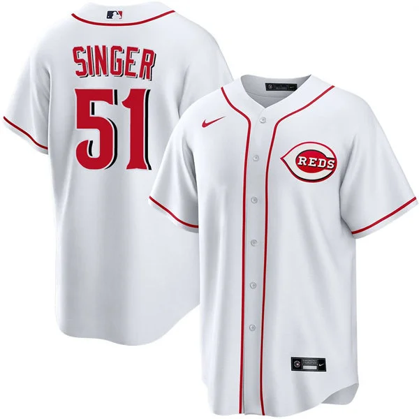 Mens Cincinnati Reds #51 Brady Singer Nike White Home Limited Jersey
