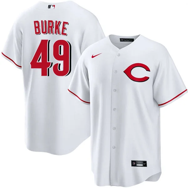Mens Cincinnati Reds #49 Brock Burke Nike Alternate 2 Limited Player Jersey - White