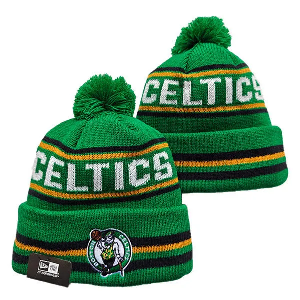 NBA Boston Celtics Green white Cuffed Pom Knit Hat YD2603201-110640