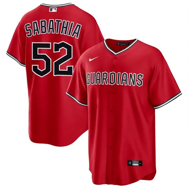 Mens Cleveland Guardians #52 C.C. Sabathia Nike Red Alternate Limited Jersey