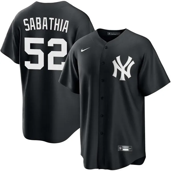 Mens New York Yankees #52 CC Sabathia Nike Navy Alternate With Name Limited Jersey