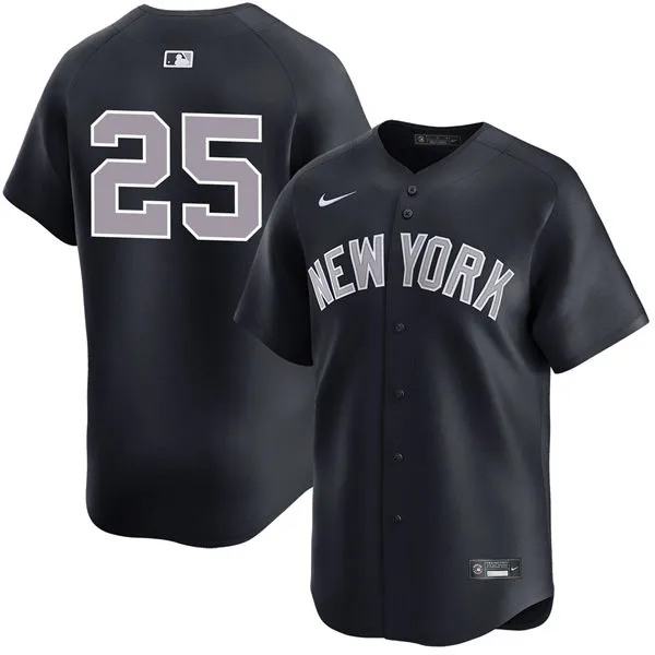 Mens New York Yankees #25 J. C. Escarra Nike Navy Grey Alternate 2nd New York Limited Jersey
