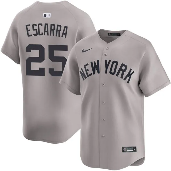 Mens New York Yankees #25 J. C. Escarra Nike Gray With Name Away Limited Jersey