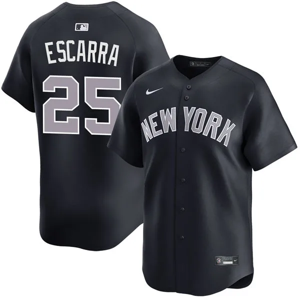 Mens New York Yankees #25 J. C. Escarra Nike Navy Alternate 2nd with Name New York Limited Jersey
