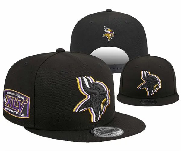 Minnesota Vikings Black SuperBowl XLV Snapback Hat Snapback Hat YD26032011-32986