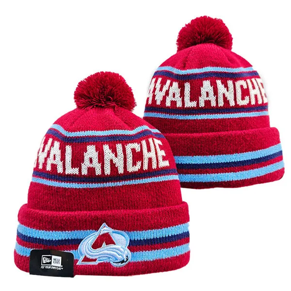 Colorado Avalanche Maroon White Cuffed Pom Knit Hat YD26032011-552305