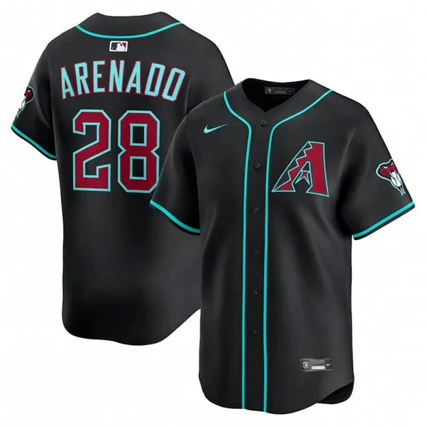 Mens Arizona Diamondbacks #28 Nolan Arenado Nike Black Alternate Limited Jersey