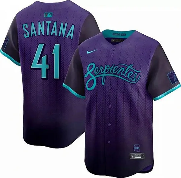 Mens Arizona Diamondbacks #41 Carlos Santana Nike 2025 City Connect Limited Player Jersey - Purple