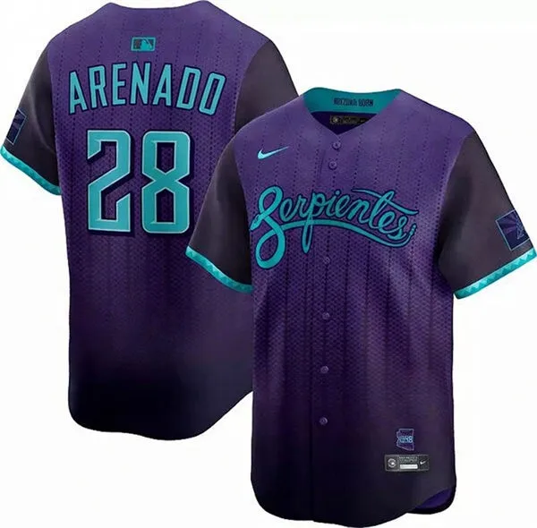 Youth Arizona Diamondbacks #28 Nolan Arenado Purple 2025 City Connect Limited Jersey