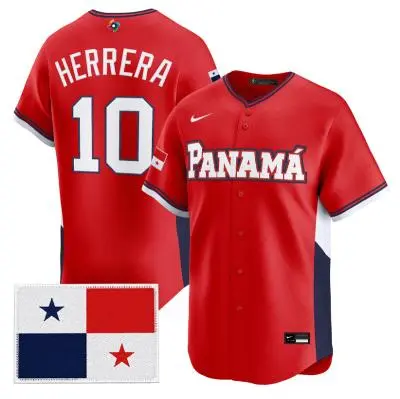 Panama Baseball #10 Ivn Herrera 2026 World Baseball Red Limited Jersey