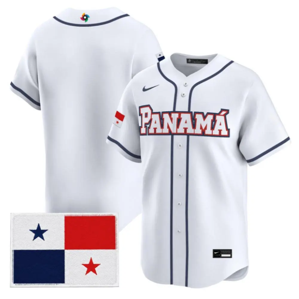 Panama Baseball Blank 2026 World Baseball White Home Team Jersey