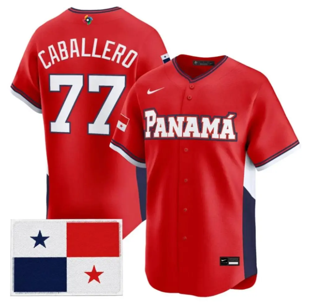 Panama Baseball #77 Jos Caballero 2026 World Baseball Red Limited Jersey