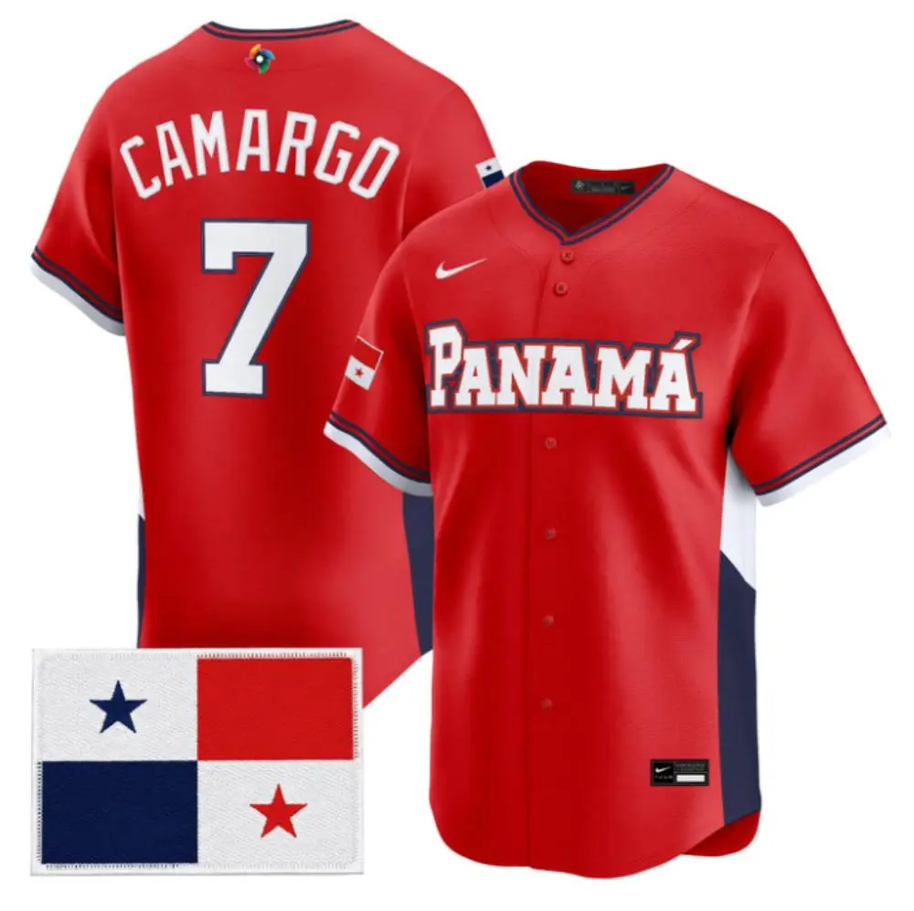 Panama Baseball #7 Johan Camargo 2026 World Baseball Red Limited Jersey