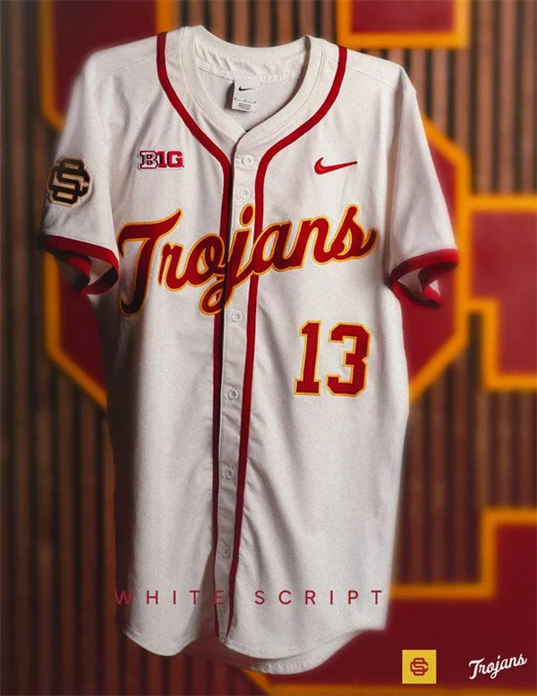 USC Trojans Custom 2026 BIG White Baseball Game Jersey