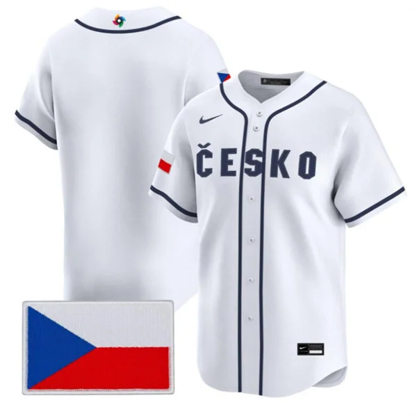 Czech Republic Baseball Nike White 2026 World Baseball Classic Team Jersey
