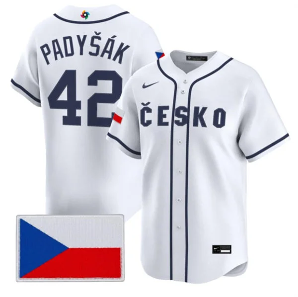 Czech Republic Baseball #42 Daniel Padyk Nike White 2026 World Baseball Classic Jersey
