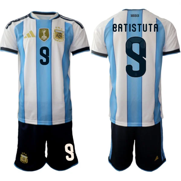 Mens Argentina National Team #9 Gabriel Batistuta Home White 2026 FIFA World Cup Soccer Jersey Kit
