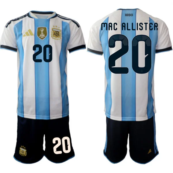 Mens Argentina National Team #20 Alexis Mac Allister Home White 2026 FIFA World Cup Soccer Jersey Kit