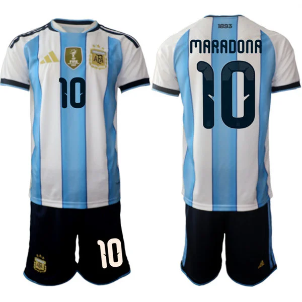 Mens Argentina National Team #10 Diego Maradona Home White 2026 FIFA World Cup Soccer Jersey Kit