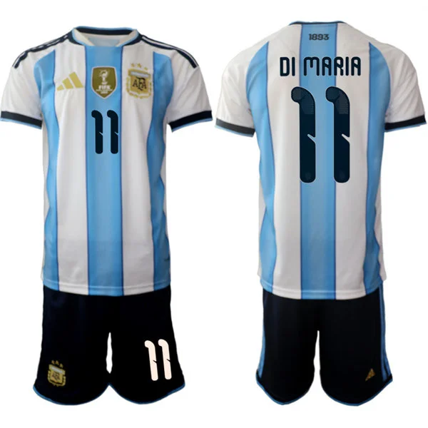 Mens Argentina National Team #11 Angel Di Maria Home White 2026 FIFA World Cup Soccer Jersey Kit