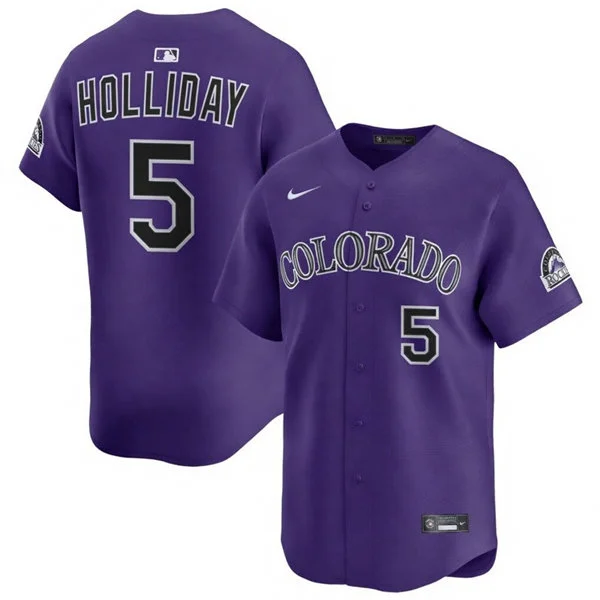 Mens Colorado Rockies Retired Player #5 Matt Holliday Nike Purple Alternate Limited Jersey