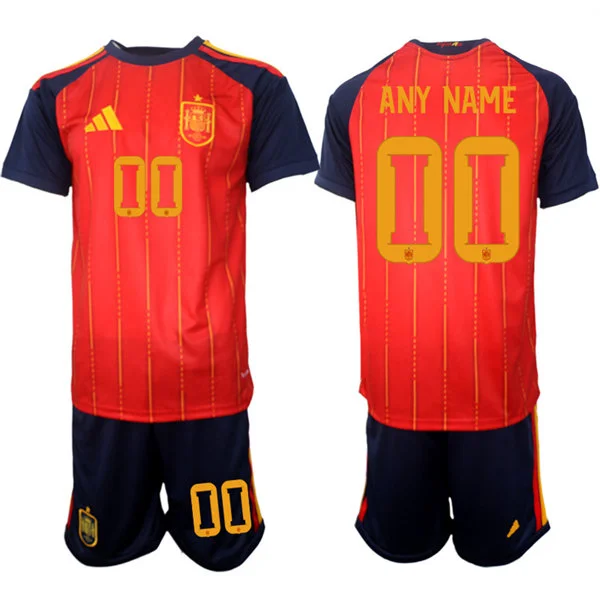 Mens Spain National Team Home Red 2026 FIFA World Cup Soccer Custom Jersey Kit