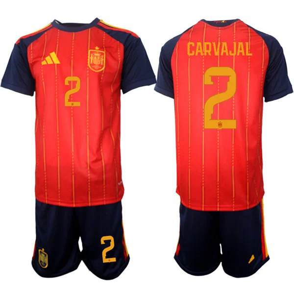 Mens Spain National Team #2 Dani Carvajal Home Red 2026 FIFA World Cup Soccer Jersey Kit