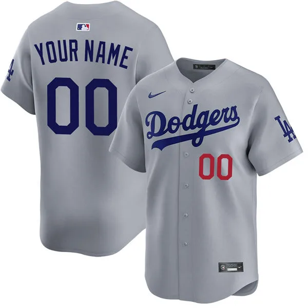 Los Angeles Dodgers Custom Nike Gray Road Limited Personalized Jersey