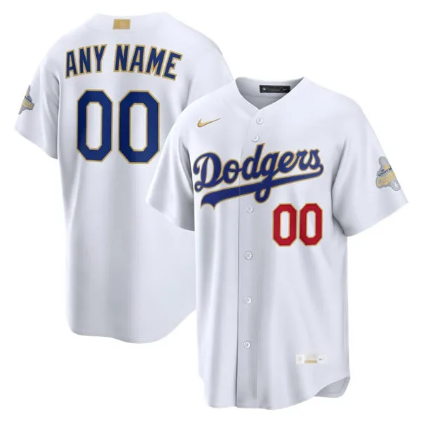 Los Angeles Dodgers Custom Nike 2026 White Gold Collection Stadium Limited Jersey