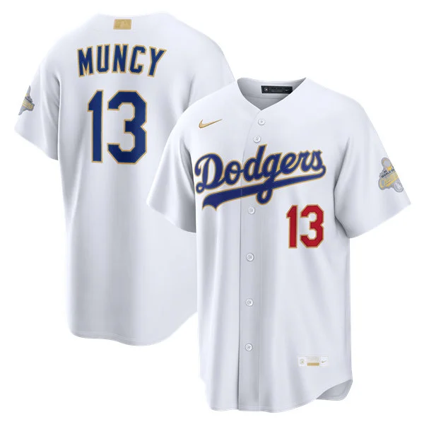 Youth Los Angeles Dodgers #13 Max Muncy Nike 2026 White Gold Collection Stadium Limited Jersey