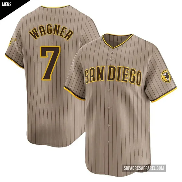 Mens San Diego Padres #7 Will Wagner Nike Alternate Khaki Limited Jersey