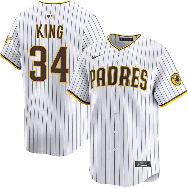 Mens San Diego Padres #34 Michael King Nike Home White Limited Jersey